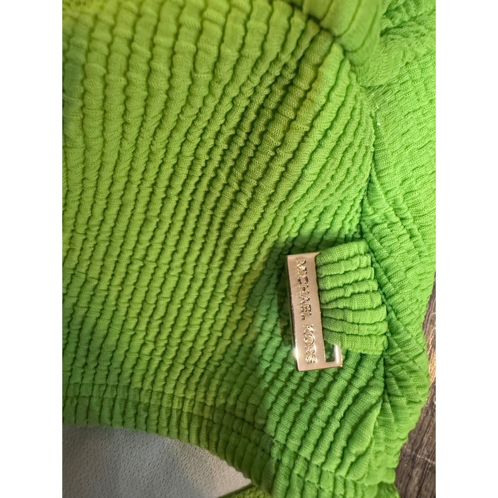 Michael Kors One Shoulder Cutout Swimsuit Green Apple Size 6 NWT - Picture 3 of 8